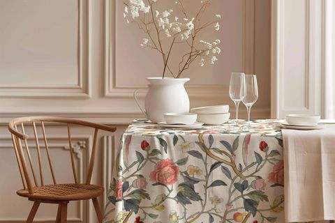 ZARİF ÇİÇEK PAMUK MASA ÖRTÜSÜ, 100X100 CM