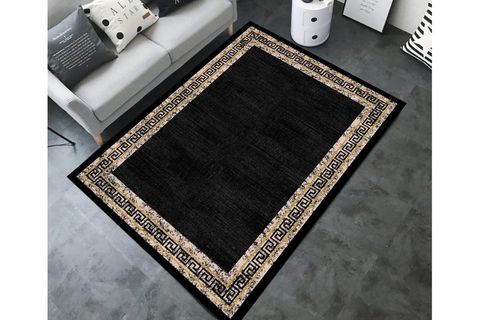 SİYAH GOLD HALI DEKORATİF ESKİTME TASARIM 80X150