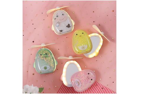 LİVAVA BUZAĞI IŞIKLI EL AYNASI VE FAN, BEYAZ, 10X9