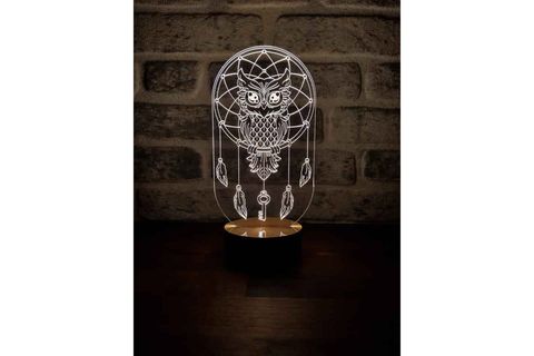 BYLAMP AHŞAP TABANLI  LED MASA LAMBASI, DÜŞ KAPANI VE BAYKUŞ