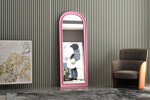 GİVAYO WOOD'S BERRY DEKORATİF DOĞAL AHŞAP BOY AYNASI, PEMBE, 160X60