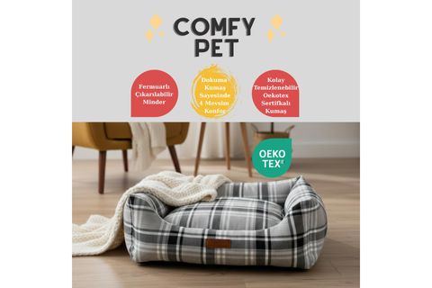 COMFY PET KÖPEK YATAĞI GRİ XL 70X90X24