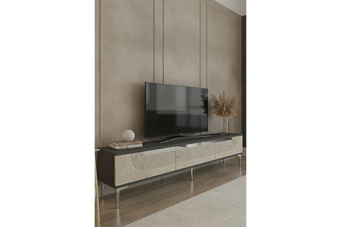 MEYRA TV SEHPASI, ANTRASİT TRAVERTEN SİLVER, 180 CM, TSA1805ATS