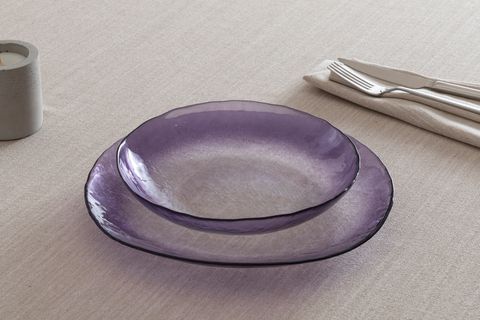 KİTCHEN ESSENTİALS ALTHEA CAM SERVİS TABAĞI 28 CM, MOR