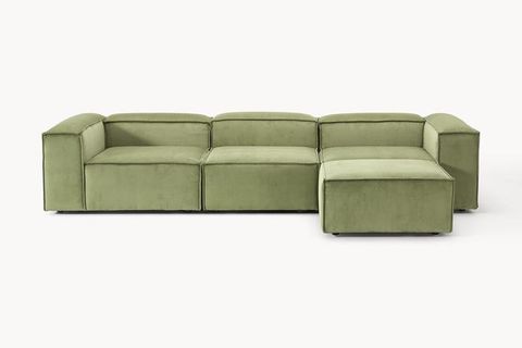 LENA FİTİLLİ KADİFE MODÜLER KÖŞE KOLTUK, YEŞİL