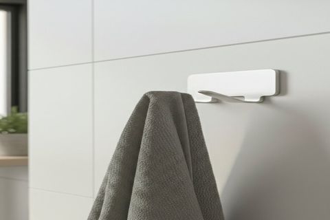 YAPIŞKANLI PASLANMAZ ÇELİK 2 ASKILI BANYO ASKILIĞI, GÜMÜŞ GRİ, 7X4X3 CM