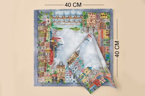 ŞEHİR MANZARASI PAMUKLU ALTI ADET PEÇETE