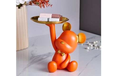 TABAK TUTAN AYICIK BİBLO SUNUMLUK, TURUNCU