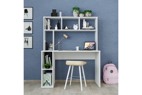 ROOMART RAFLI ÇALIŞMA MASASI, MAT BEYAZ