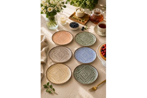 PORLAND ORTANCA 6 PARÇA SERVİS TABAĞI 24CM PORSELEN