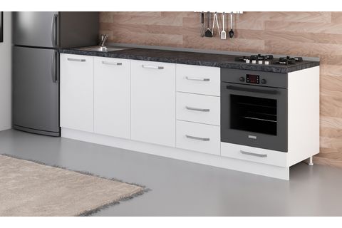 MİNAR 245 CM MUTFAK DOLABI BEYAZ 245-B4-ALT MODÜL