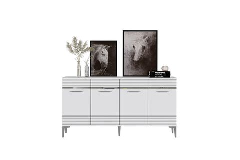 MAYA ÇOK AMAÇLI DOLAP, KONSOL, 150 CM, BEYAZ GÜMÜŞ