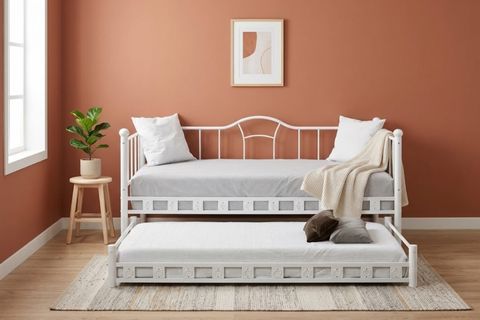 ARGİMO KAMELYA YAVRULU DAYBED SEDİR KARYOLA, BEYAZ, 90X190