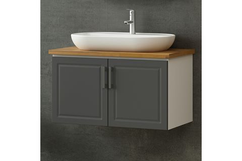 SANYA BANYO DOLABI ALT 85CM AS2K TZG BEYAZ ANTRASİT