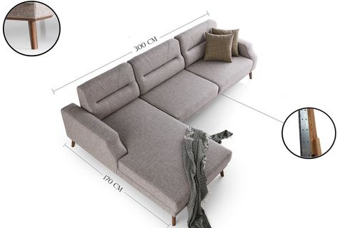 ANKA KÖŞE KOLTUK, 300X170, SOL KÖŞE, KUMAŞ DEĞİŞİMLİ