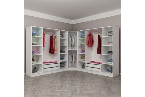 KALE MENTEŞELİ DOLAP 123, 6+ KAPAKLI BEYAZ 210 CM