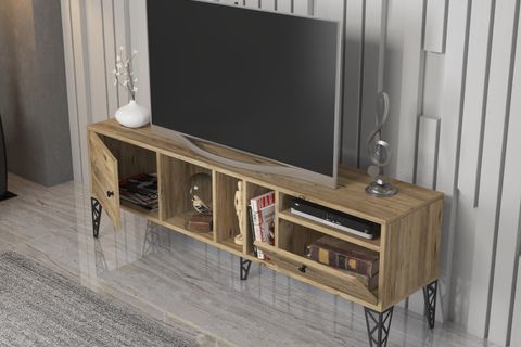 CERCEİ TV ÜNİTESİ, ATLANTİK ÇAM SİYAH, 160 CM