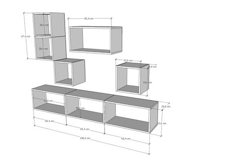 BK ÇOK AMAÇLI DOLAP, DUVARA MONTE RAFLI, NRG