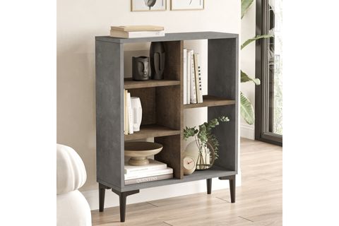 YURUDESİGN LODLE KİTAPLIK RAF AYAKLI, 88 CM, BETON BRONZ, LD1-GP