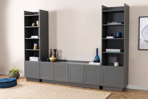 HENRY KİTAPLIKLI DOLAPLI TV SEHPASI, ANTRASİT