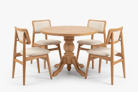 PALMA TORNA AYAKLI AHŞAP MASA TAKIMI, 100X100