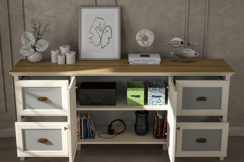 VALENA KONSOL ÇOK AMAÇLI DOLAP, 2 KAPAKLI 4 ÇEKMECELİ