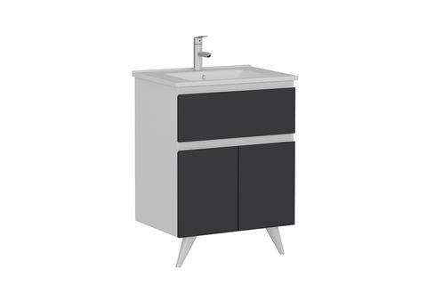 NİKA BANYO DOLABI ALT 65CM AY2K1Ç ETJ BEYAZ ANTRASİT