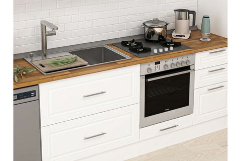 ALVİNKA 380X240 CM KLASİK MEBRAN MUTFAK DOLABI, MBB E90B40S50 1 MEBRAN BEYAZ SUNTALAM