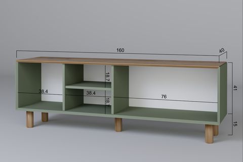 BOHEM SERİSİ NATURA PVC HASIR DESEN TV ÜNİTESİ, NATURA YEŞİL