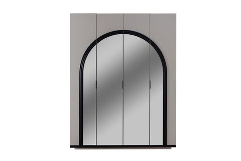 HİRA AYNALI GARDIROP, KUMTAŞI, 4 KAPAKLI