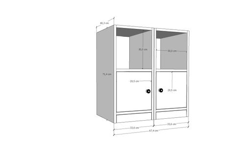 YUSUF KOMODİN, 2 KAPAKLI BAZA AYAKLI, KMD-1031-Ç