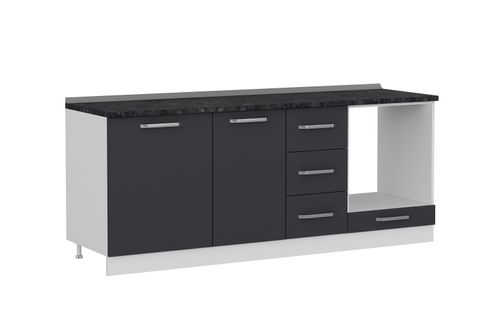 MİNAR 205 CM MUTFAK DOLABI BEYAZ ANTRASİT 205-A3-ALT MODÜL