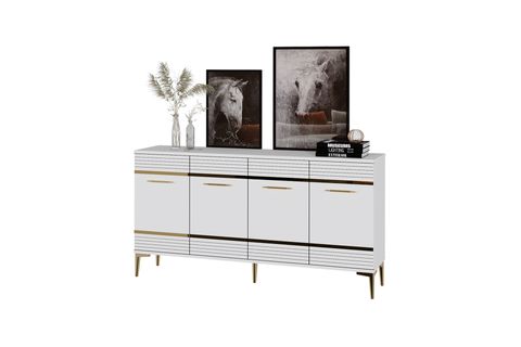 MAYA ÇOK AMAÇLI DOLAP, KONSOL, 150 CM, BEYAZ ALTIN