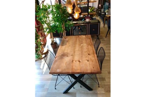 WOODEN DUMANO X MASA VE SANDALYE TAKIMI, CEVİZ, 140X80