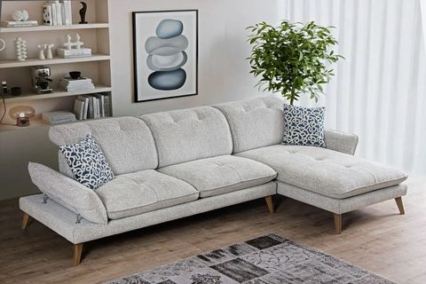 COSY KÖŞE KOLTUK, AHŞAP AYAK, SAĞ KÖŞE, AÇIK GRİ