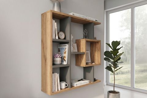 ENDA HOME YEGANE ÇİFT KULLANIMLI DUVAR RAFI ÇAM ANTRASİT