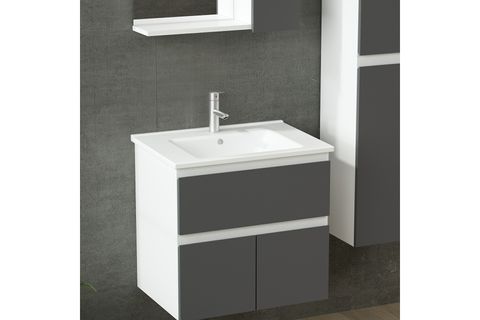 NİKA BANYO DOLABI AS2K1Ç42, BEYAZ ANTRASİT, 65 CM