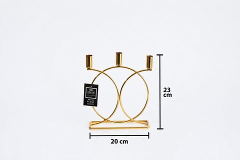 MBA GEOMETRİ ŞAMDAN MUMLUK, GOLD, 20X7X24 CM