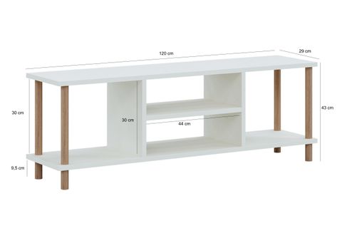TİVO TELEVİZYON SEHPASI, BEYAZ, 120 CM