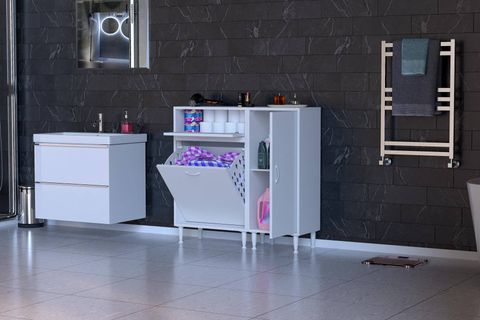 YENİCE BANYO DOLABI, 55 CM 1 GENİŞ SEPETLİ, 90 CM