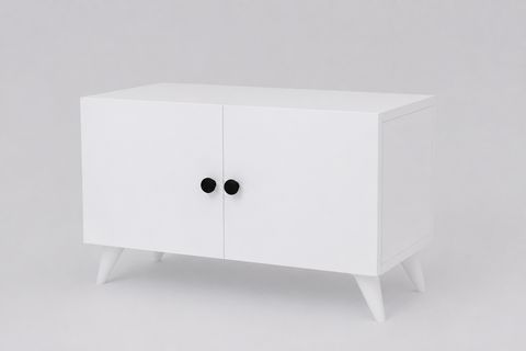 LUNA KOMODİN, BEYAZ, 2 KAPAKLI ÇEKMECESİZ