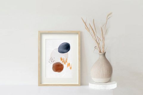 LUNGO SOYUT BASKILI POSTER TABLO, BEJ ÇERÇEVE, 30X40