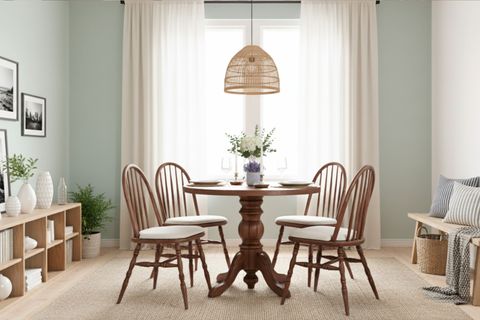 LİNDO NATURAL AHŞAP MASA SANDALYE TAKIMI, 100X100