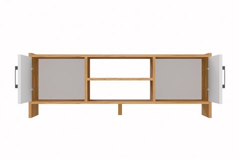 MOLDE RETRO VİNTAGE TARZ TV SEHPASI, BEYAZ KAPAKLI