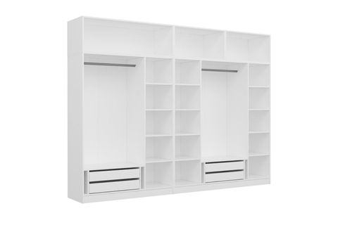 KALE 7 KAPAKLI 4 ÇEKMECELİ AYNALI ZİNCİR DOLAP YÜKLÜK BEYAZ 235CM