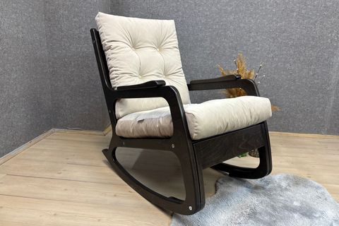 KONTES SALLANAN SANDALYE, KREM, WENGE SİYAH