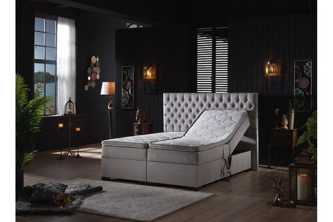 UNİMET LEİLA HAREKETLİ SANDIKLI BAZA BAŞLIK VE YATAK SETİ, GRİ, 200X200