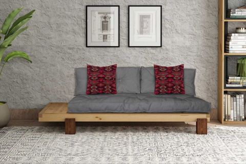 WOODESK ARİN MASİF AHŞAP SEDİR, NATURAL-GRİ RENK