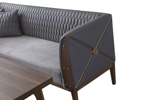 LİNA MUTFAK MASA TAKIMI, 1 MASA 1 KÖŞE TAKIM 2 SANDALYE , GRİ