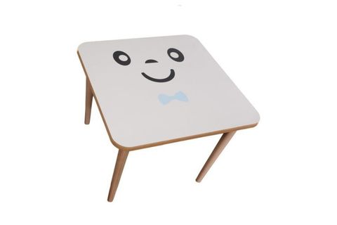 AHŞAP ÇOCUK MASA SANDALYE TAKIMI STİCKERLI MAVİ